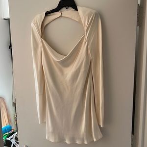 White C/MEO Collective backless cocktail dress